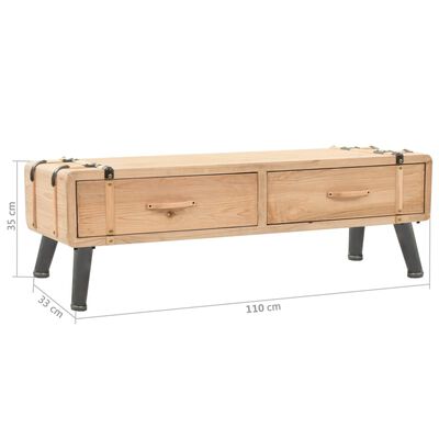 vidaXL Mueble de TV madera maciza de abeto 110x33x35 cm