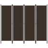 vidaXL Biombo divisor de 4 paneles marr&oacute;n 200x180 cm