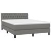 vidaXL Cama box spring colch&oacute;n y luces LED tela gris oscuro 140x190 cm