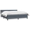 vidaXL Cama box spring con colch&oacute;n terciopelo gris oscuro 180x220 cm