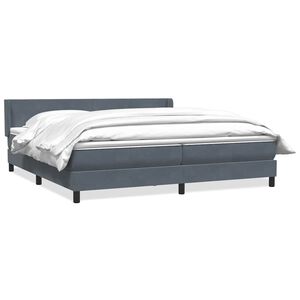 vidaXL Cama box spring con colch&oacute;n terciopelo gris oscuro 180x220 cm