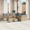 vidaXL Conjunto de sofá de jardín 14 pcs Beige ratán sintético