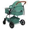 vidaXL Carrito de beb&eacute;s 2 en 1 de aluminio verde