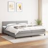 vidaXL Cama box spring con colch&oacute;n tela gris claro 200x200 cm