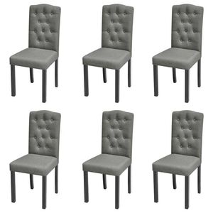 vidaXL Sillas de comedor 6 unidades de tela gris