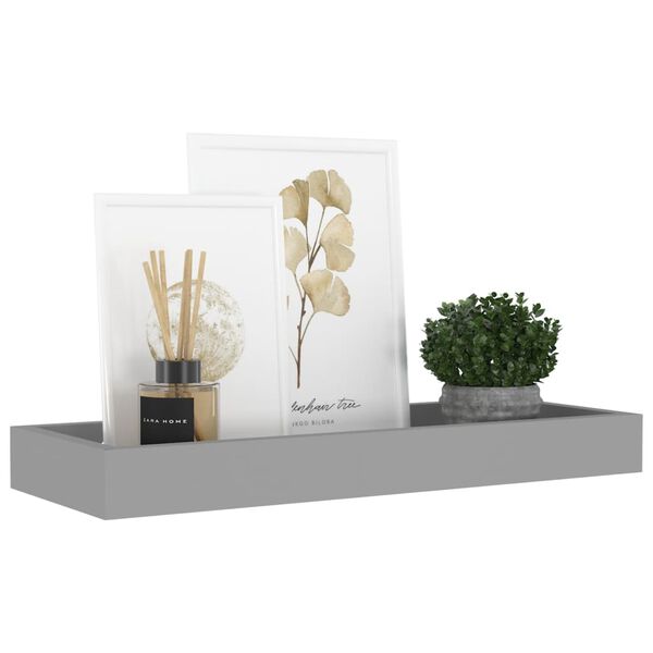 vidaXL Estantes de pared Loggia 4 uds gris MDF 40x15x4 cm