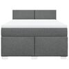 vidaXL Cama box spring con colchón tela gris oscuro 140x200 cm
