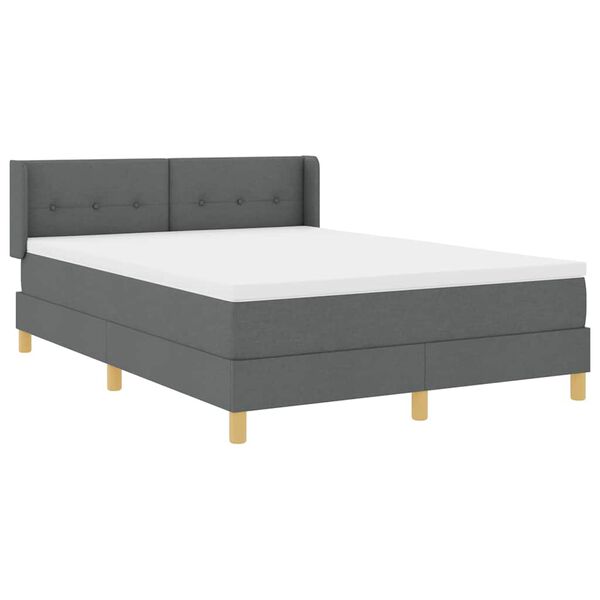 vidaXL Cama con Somier con colch&oacute;n Gris oscuro 140 x 200 cm tela