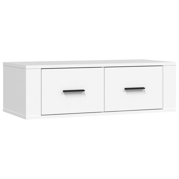 vidaXL Mueble de TV colgante madera contrachapada blanco 80x36x25 cm
