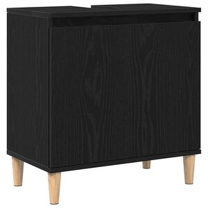 vidaXL Gabinete de Lavabo para Ba&ntilde;o Roble Negro 58 x 33 x 60 cm