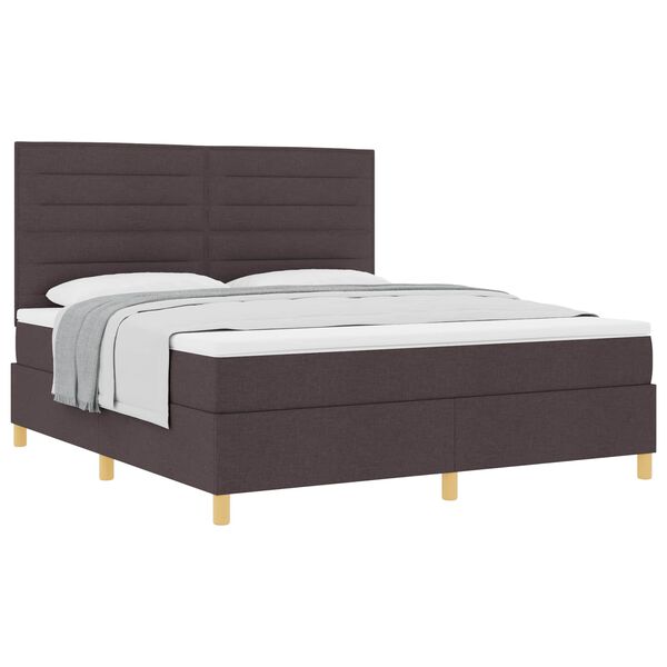 vidaXL Cama tipo Box Spring Marr&oacute;n Oscuro 180 x 200 cm tela