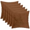 vidaXL Coj&iacute;n decorativo 6 uds. HEERLEN Marr&oacute;n Claro 50 x 50 cm Franela