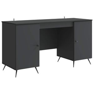 vidaXL Escritorio Negro 142,5 x 50 x 75 cm Madera de Ingenier&iacute;a