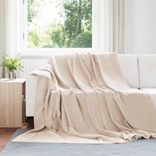 vidaXL Mantitas de Sof&aacute; 6 pcs Beige 220 x 240 cm Lana