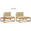 vidaXL Conjunto de sof&aacute;s de exterior con coj&iacute;n 2 Pieza Natural y Beige