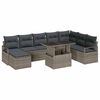 vidaXL Conjunto de sof&aacute; de jard&iacute;n 9 uds. Gris Polirat&aacute;n