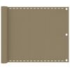 vidaXL Toldo para balc&oacute;n HDPE gris taupe 75x300 cm