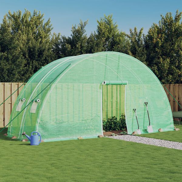 vidaXL Invernadero con estructura de acero verde 12 m&sup2; 6x2x2,85 m