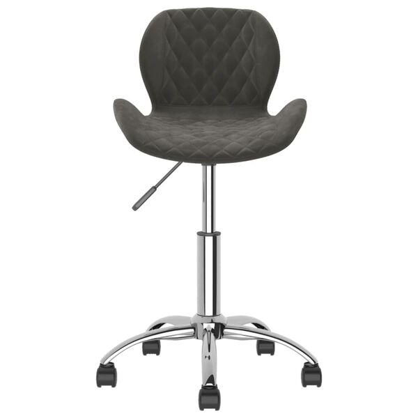 vidaXL Silla de comedor giratoria de terciopelo gris oscuro