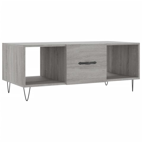 vidaXL Mesa de centro madera contrachapada gris Sonoma 102x50x40 cm