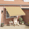 vidaXL Toldo manual retr&aacute;ctil 300 cm amarillo y azul a rayas