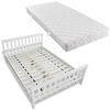 vidaXL Cama con colch&oacute;n de madera de pino maciza 140x200 cm