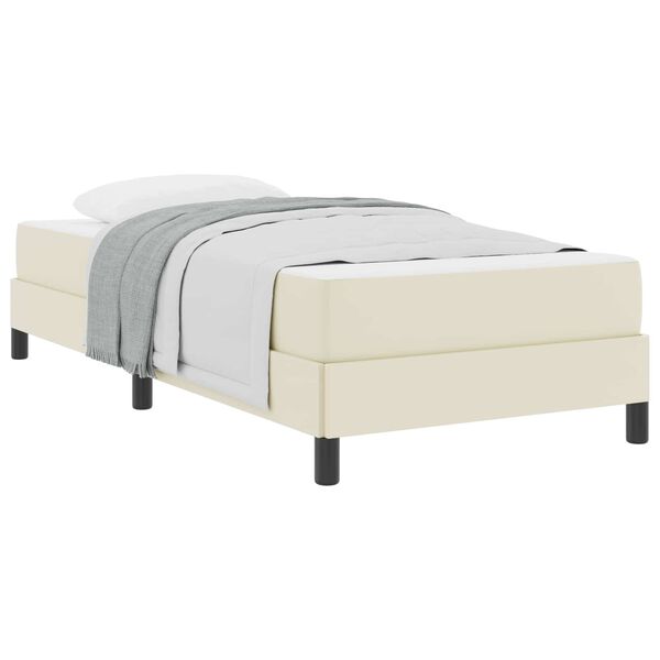 vidaXL Estructura de cama con colch&oacute;n Crema 80 x 200 cm tela