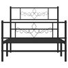 vidaXL Estructura cama sin colch&oacute;n con estribo metal negro 90x190 cm