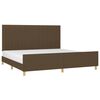 vidaXL Cama sin colch&oacute;n tela marr&oacute;n oscuro 200x200 cm