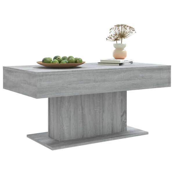 vidaXL Mesa de centro madera de ingeniería gris Sonoma 96x50x45 cm