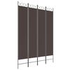 vidaXL Biombo divisor de 4 paneles de tela marr&oacute;n 160x220 cm