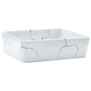 vidaXL Lavabo sobre encimera rectangular cer&aacute;mica blanco 46x35,5x13 cm