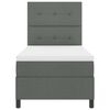 vidaXL Cama tipo Box Spring con tiras LED Gris oscuro 80 x 200 cm tela