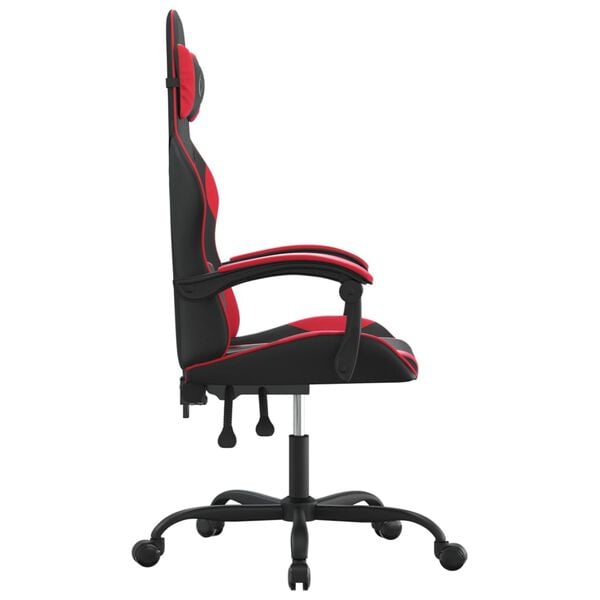 vidaXL Silla gaming cuero sintético negro y rojo