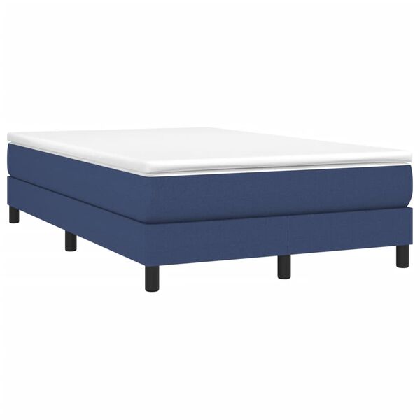 vidaXL Cama box spring con colch&oacute;n tela azul 120x190 cm