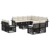 vidaXL Conjunto de sof&aacute;s de jard&iacute;n 12 pcs Negro y Blanco Crema