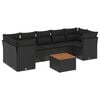 vidaXL Set de sof&aacute;s de jard&iacute;n 8 piezas y cojines rat&aacute;n sint&eacute;tico negro