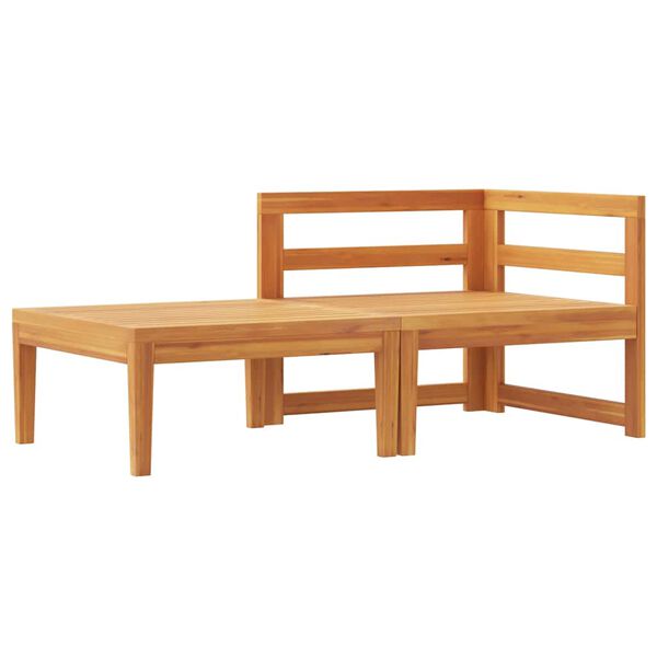 vidaXL Set muebles de jardín 2 pzas cojines gris oscuro madera acacia