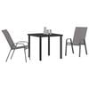 vidaXL Conjunto de Comedor de Jard&iacute;n 3 pcs Gris y Negro