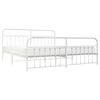 vidaXL Estructura cama sin colch&oacute;n con estribo metal blanco 200x200 cm