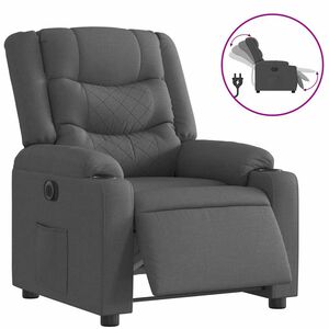 vidaXL Sill&oacute;n reclinable el&eacute;ctrico de tela gris oscuro