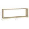 vidaXL Estante cubo pared 4uds contrachapado roble Sonoma 80x15x26,5cm