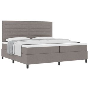 vidaXL Cama tipo Box Spring con colch&oacute;n Taup&eacute; 200 x 200 cm tela