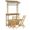 vidaXL Mesa de bar y taburetes para exterior 3 uds. Natural Bamb&uacute;