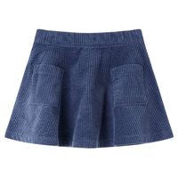 Falda infantil con bolsillos pana azul marino 92