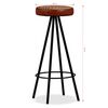 vidaXL Mesa y 6 taburetes bar madera maciza acacia cuero real y lona
