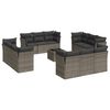 vidaXL Set sof&aacute;s de jard&iacute;n con cojines 13 piezas rat&aacute;n sint&eacute;tico gris