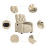 vidaXL Sill&oacute;n el&eacute;ctrico reclinable elevable de tela color crema