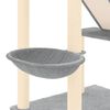 vidaXL &Aacute;rbol rascador para gatos suelo a techo gris claro 277-303 cm