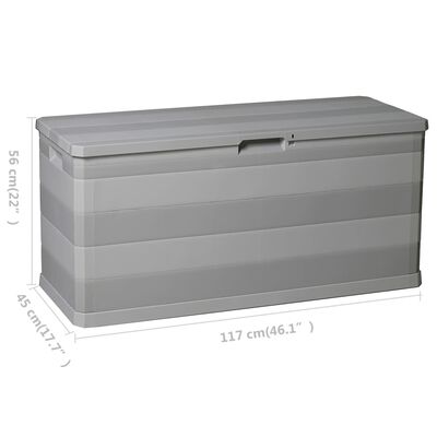 vidaXL Caja de almacenamiento de jardín gris 117x45x56 cm
